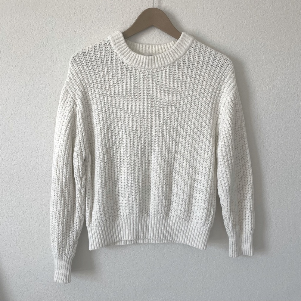 Aritzia Wilfred Essential Chenille Sweater in Oak Cream - Picture 2 of 6